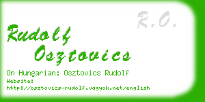 rudolf osztovics business card